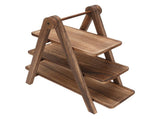 Wood 3 Tier Serving Tray Cupcake Display Rectangle Platter Wooden Farmhouse Tiered Tray V1294-YM0901-3118250062311