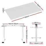 Artiss Standing Desk Motorised Dual Motor 120CM White HASD-268-WHDF-WHDB-120