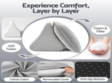 Giselle Bedding Back Pillow for Sitting in Bed, No-Collapse 25D High-Density Base, Ergonomic Lumbar RDP-SS-VEL-GY