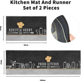 2 Pack Washable Kitchen Rugs, Pattern, Non-Slip Kitchen Mat, for Kitchen, Dining Room, Chef Hat, 40 V1237-ZY-715-168