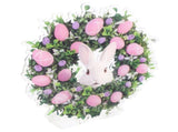Easter Bunny Wreath Hanging Artificialative Easter Wreath with Eggs for Spring Front Door Home V1294-YM0901-241111HL03-3