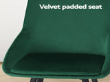 Artiss Dining Chairs Set of 4 Velvet Swivel Base Green DINING-B-C03-VEL-GNX4