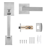 VEVOR Entry Door Handle, Satin Nickel Square Handle Set with Lever Door Handle No Lock, Adjustable V952-GGSBDMNBDSFXMCY8VV0