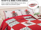 Elegant Red, greem & White Christmas Queen Bedspread Set V745-MAC080143Q13U