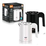 Compact 600W Electric Kettle with Stainless Steel Interior, 0.8L Capacity and 360&deg Rotating Base for V1341-ZY-URDL8992-BLACK