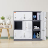 9 Doors Metal Storage Cabinet Employees Steel Storage Cabinet Office Gray V952-JCJHSBMY33180TSQWV0