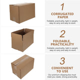 5-Pack Large Corrugated Cardboard Storage Boxes Half-Height Packing Cartons for Shipping and V1192-AZ-W-24941