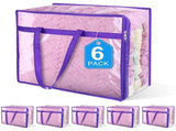 6PCS Clothes Storage Bag Transparent PVC Dust Proof Space Saving Clothes Bag for Bedding Quilt V1294-YM0901-3117250021711