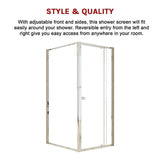 Adjustable Semi Frameless Shower Screen 82-90cm x 98-101cm With Gold Hardware For Modern Bathrooms V63-958201