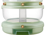 Grains Storage Box Rotatable Sealed Divided Button Rice Storage Tank for Kitchen Home Light Green V1294-YM0716-3118220159211