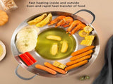 38cm Multifunctional Grill Pan with Double Handles - Silver - Suitable for Induction Gas and V1258-DP02-BOL-26