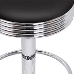 Artiss Set of 2 Backless PU Leather Bar Stools - Black and Chrome BA-TW-T7009-BLACK-X2