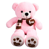 NNECN Huge 100cm Giant Pink Teddy Bear Soft Plush Cotton Scarf Bear Toy Doll Stuffed V728-NNETEDP