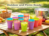 12Pcs Reusable Drinking Cup for Kids and Adult, 17.5oz Unbreakable Plastic Tumbler, Dishwasher Safe V1192-AZ-W-17604