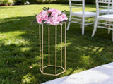 Wedding Flower Stand, 10PCS 80cm Column Flower Stand, Floral Stands with Acrylic Laminate, Hexagonal V952-HLHJLFT10J80XDSZ1001V0
