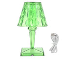 LED Crystal Table Lamp Transparent Prism Dimmable Desk Lamp USB Charging Indoor LightingGreen V1294-YM0901-3119210122314