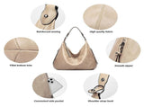 Women's Soft Leather Tote Bags 3pcs Fashion Handbag Wallet Shoulder Purse Set V1263-JX-3526