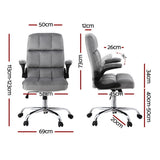 Artiss Office Chair Velvet Seat Racing Gaming Computer Desk Chairs Armrest Grey OCHAIR-H-FZ40-GY