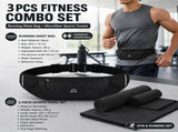 Dry and Breathable Sports combination-Black Running Waist Belt and Black 152*76cm and 80*40cm V888-ELOSUNG53774