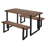Levede Wooden Dining Sets 1XTable2X CHTB1045
