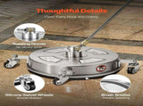 14" Pressure Washer Surface Cleaner, Stainless Steel Pressure Washer Attachments with 4 Wheels, 4000 V952-GYQXJBMQJQYPLEQRIV0