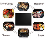 6-Pack Non Stick Grill Mat Oven Mat Baking Mat, 40x33cm, Black V1237-ZY-506-0072