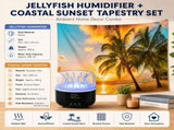 2 piece Cozy Home Duo set -Black Jellyfish Humidifier and 150200cm Coastal Sunset Tapestry V888-ELOSUNG53505