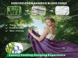 4 Piece Hotel Bamboo Cooling Sheet Set -Ultra Soft 2000TC Breathable Bed Sheets Set with 37 V1317-ZXW9-AUQ-4JT-ZI