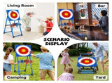 Axe Throwing Bristle Target Set with 8 Throwing Safety Axes and Ninja Stars Flexible Stand for Kids V985-AXETARGET