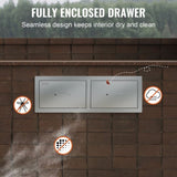 Outdoor Kitchen Drawers 30" W x 10" H x 20" D, Horizontal Double BBQ Access Drawers Stainless Steel V952-CTG30X10X20000001V0