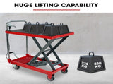 T-REX 230KG Hydraulic Scissor Lift Platform Trolley, Non-Skid Rubber Platform Pad, for Material V219-VHWLFCTRH2SA