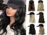 Baseball Cap with Hair Extensions Wig Hat Hair Extensions Wavy Magic Paste Natural Wig Hair for V1370-AZ4-09773