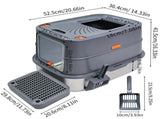 P&P Jumbo Stainless Steel Cat Litter Box for Multi-Cats Large Toilet Box with Removable Lid V767-P-ZM1828