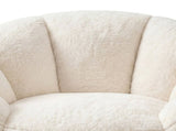 Levede Bean Bag Chair Faux Rabbit Fur Floral Shaped Reading Sofa Chair White BEAN1014-AU