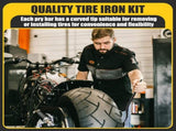 3 Pcs Tire Iron Kit Include 2 Pcs 10" Motorcycle Tire Spoons and a 15" Arc Levers Changing Repair V1258-DP02-C-3064