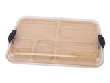 Charcuterie Board with Clear Lid 5 Sections Wooden Cheese Board for Serving Picnics V1294-YM0901-3118250105811