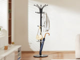 Freestanding Coat Rack, Metal Coats Rack Stand with Umbrella Holder, Stable Marble Base & 14 Hooks, V952-YMJDSJJSSCP01JCLY001V0