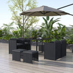 Horrocks 8 Seater Outdoor Dining Set-Black V264-OTF-503S-BLK