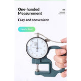 Dial Thickness Gauge, 0-10mm x 30mm / 1.18-inch Flat Head Thickness, Precision Round Dial, V1192-AZ-W-3489