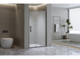 40mm Adjustable Contemporary Wall to Wall Black Sliding Shower Screen 116-120cm V63-848401