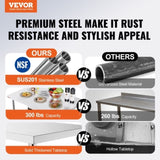 VEVOR Stainless Steel Kitchen Bench Folding Commercial Prep Table 1220x610 mm V952-CFGZT24X48YC00001V0