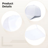 16 Packs Dome Baseball Caps, Customizable Polyester Adjustable Hats, Blank White Caps for Travel, V1369-AZ3-W-08592