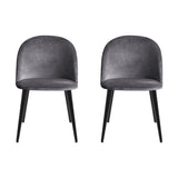 Artiss Dining Chairs Set of 4 Velvet Solid Curved Dark Grey MO-DIN-02-VEL-BKX4