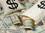 48 Pcs Canvas Money Bags Bulk with Drawstring Dollar Sign Sacks Pouch 4.3 x 7.1 Inch Cash Coin Props V1259-DP01-A-5584