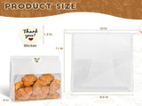 60pcs Bakery Bags with Thank You Stickers,11x8.6x4 inches Sourdough Bread Bags with Tin Tie Tab Lock V1258-DP02-C-713