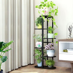 SOGA 2X 8 Tier 9 Pots Black Metal Plant Rack Flowerpot Storage Display Stand Holder Home Garden FPOTH25X2