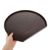 Dark Brown Wooden Serving Tray for Storage with Large Capacity and Stylish Texture V1370-AZ4-19876