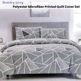 Artex Bentley Grey Quilt Cover Set Geometric Pattern Reversible Printed Microfiber Polyester King V442-ATX-QUILTCS-BENTLEY-GREY-KI