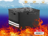 Record Storage Box with Lock,FireproofWater Resistant Record Organizer Storage for 100 Single V1192-AZ-W-5006