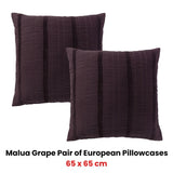 Bianca Pair of Malua Grape European Pillowcases 65 x 65cm V442-BCA-PILLOWC-MALUA-GRAPE-EU